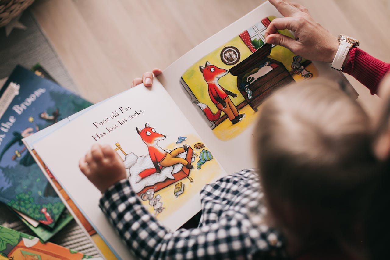 Image of a child reading a book