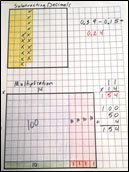Image 4 of 4 showing using of graph paper to provide visual representation of decimals.