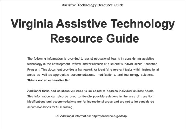 Image of the Virginia AT Resource Guide